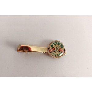 Vintage Foss Gold Tone Tie Clip Bar 100 Year Anniversary 1889-1989